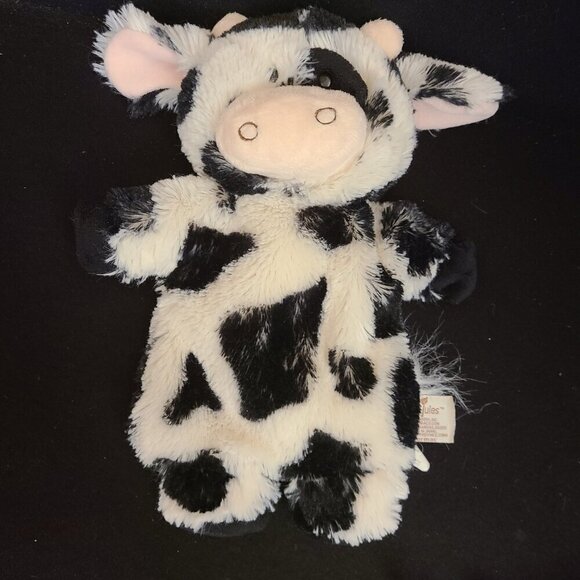 Demdaco Nat & Jules Cormac Cow Hand Puppet Fuzzy Plush Calf Black White 12 Inch - Picture 10 of 12